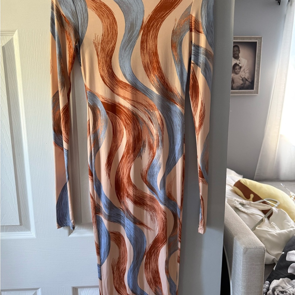 Elegant Multicolor Long Sleeve Dress
